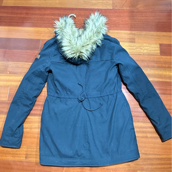 Hollister Heritage Sherpa Lined Parka Coat blue size XS - Picture 7 of 16